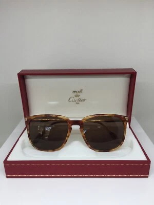 New Vintage Cartier Reflet Sunglasses C. Tiger Red with Gold Plated 56mm France - Image 1 of 4