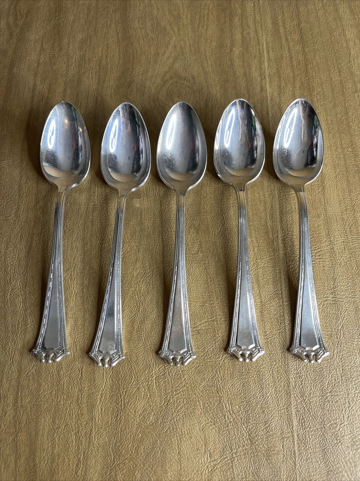Lot Of 5 Continental 847 Rogers Bros XS Triple Teaspoons Silverplate 6” Polished - Image 1 of 4