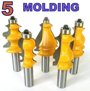 5 pc 1/2" Shank Architectural Specialty Molding 1 Router Bit set sct-888 - Picture 1 of 12
