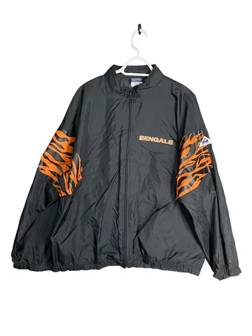 Cincinnati Bengals Men's Jacket XL Black Windbreaker Zip Apex One NFL Football Cover