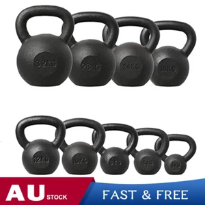 Cast Iron Kettlebell Weights 4kg-24kg Russian Kettle bell Weightlifting Home Gym - Picture 1 of 21