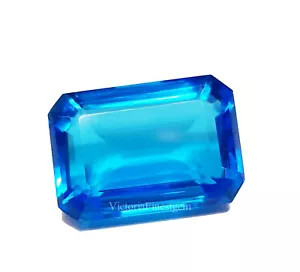 Pietra Preziosa Acquamarina 63,50 Ct Colore Blu Cielo Alta Qualità Forma Smeraldo Top Grade - Foto 1 di 5