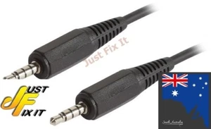 Aux Cable 3.5mm Four Pole 3.5mm TO 3.5mm  Four pin Black 3mm flex lead - Picture 1 of 1