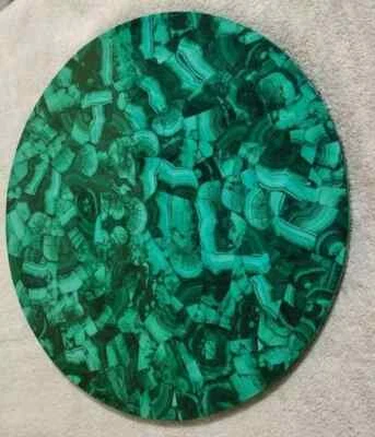 Gorgeous Handcrafted Malachite Stone Coffee Table Top Unique Art for Home Decor - Image 1 of 4