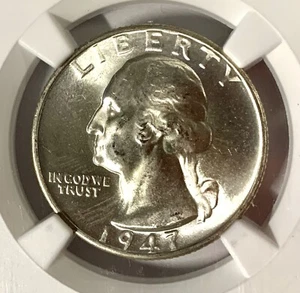 1947-D 25c Washington Quarter, NGC MS-65, Gem UNC!! - Picture 1 of 4