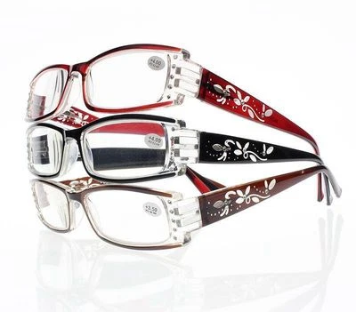 Nuevas gafas de lectura con bisagras de primavera con flores de estrás para mujer +4,5 +5,0 +5,5 +6,0 Foto 1 de 4