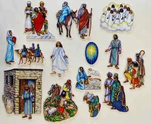 Birth of Jesus Nativity Bible Felt Figures For Flannel Board Stories Christmas - Picture 1 of 2