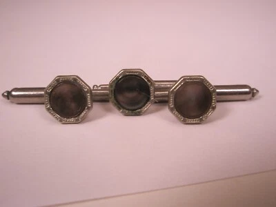 5/16" Octagon Mother of Pearl Vintage Formal Prom Tuxedo Shirt Stud set b44 - Image 1 of 4
