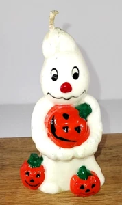 Vintage seltene Geist Halloween Kerze hält Kürbis ca. 5" hoch - Bild 1 von 4