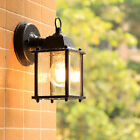 LED Rectangular Outdoor Wall Light Clear Glass Metal Lantern Garden Wall Lamp UK