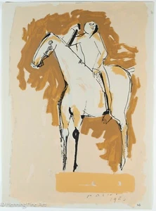 Beautiful Marino Marini Mid Century Lithograph of Figure on Horseback - Picture 1 of 8
