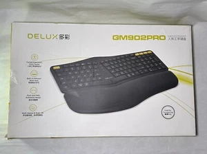 DeLUX Upgraded Ergonomic Wireless Ergo Split Keyboard with Backlit, WHITE - Picture 1 of 2
