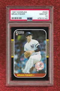 1987 DONRUSS #340 BRIAN FISHER PSA 10 GEM MINT POP 1 NEW YORK YANKEES PIRATES - Picture 1 of 1