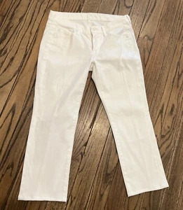 Neu ohne Etikett -7 For All Mankind kurze Damenjeans weiß gerades Bein. " Größe 28 - Bild 1 von 7