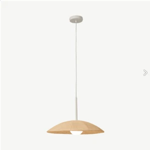 MADE.com Bionda Pendant Ceiling Light - Natural Raffia Lamp Shade & Opal Glass - Picture 1 of 6