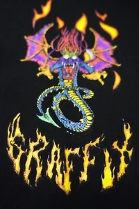 1993 Graffix Glow Dragon Cypress Hill Vintage T-Shirt Hip Hop Rap Marihuana 2XL - Bild 1 von 13
