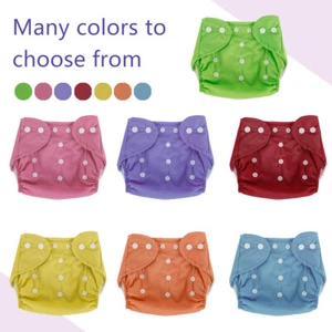7PCS Baby Nappy Reusable Cloth Washable Adjustable Wrap Pocket Diaper Popper EDS - Picture 1 of 9