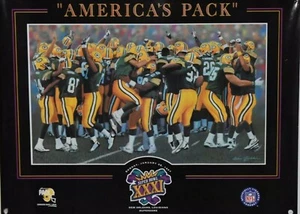 🏈Andrew Goralski 1997 Super Bowl XXXI Green Bay Packers "America's Pack" Poster - Picture 1 of 4
