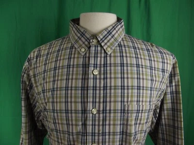 Camisa informal elástica XL Reed Edward para hombre X-LARGE verde a cuadros L/S con botones Foto 1 de 4
