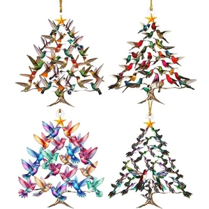 4x Adorno de Navidad Colibrí, 2025 Apilable Adornos Colibrí - Imagen 1 de 8