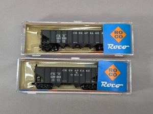 N scale ATLAS/ROCO:   2 Hoppers   CHESAPEAKE & OHIO  with  MTL couplers (Lot 13) - Picture 1 of 7