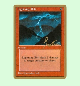 🃏 Magic the Gathering:  ProTour-Karten/PTC Cards (1996): Lightning Bolt - Bild 1 von 5