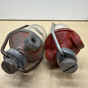 2 Vintage Carter in line glass bowl fuel filter 1/8” IN / OUT - Picture 1 of 24