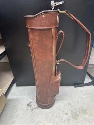 复古 Palmer ProGroup Inc 高尔夫球包 6 路 4 人造皮革棕色 PP302S — 第 1/4 张图片