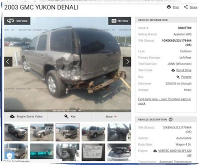 Passenger Headlight Classic Style Fits 02-07 SIERRA DENALI 3691775 - Image 1 of 4