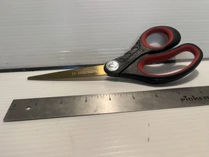 Vintage 8 1/2" Husky T1-Titan Präzisionsschere Mehrzweck schwarzer Griff - Bild 1 von 2