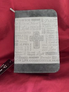Divinity Bible Cover Joshua 1:8 Dark/Light Gray Leather-Look Medium #25716 - Picture 1 of 7