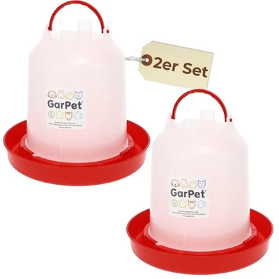 2er Set Hühnertränke 6 L Geflügeltränke Wasserspender Hühner Automatisch Tränke - Bild 1 von 4