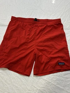 Patagonia Baggies Large Swim Shorts  Inseam Red Drawstring Summer Shorts - Picture 1 of 7