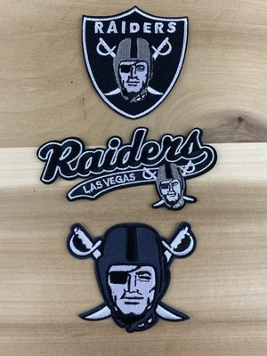 LAS VEGAS RAIDERS 3 SET FOOTBALL IRON ON EMBROIDERED PATCH