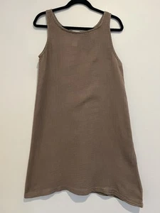 Prairie Underground Women's Dress Sleeveless Lightweight Cotton Gauze Brown XS - Picture 1 of 5
