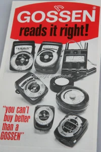 Vintage GOSSEN exposure meter Product Line Pamphlet GREAT INFORMATION OLD - Picture 1 of 3