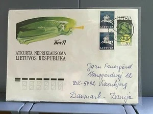 Lithuania 1991 to Denmark stamps cover R29373 - Picture 1 of 2