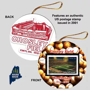 CROSLEY FIELD Christmas Ornament - Cincinnati Reds Vintage Collectible Baseball - Picture 1 of 1