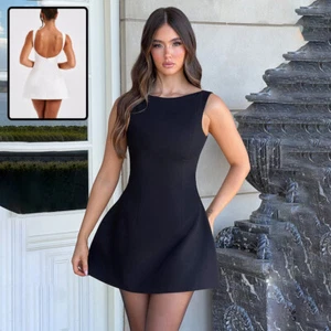 Sexy Slim-fitting Backless Dress Summer Sleeveless Short Dresses - Picture 1 of 12