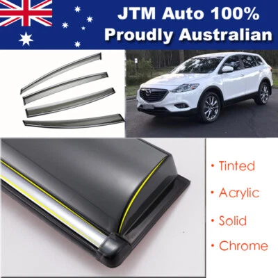 INJ Chrome Weather Shield Weathershield Window Visor for Mazda CX9 2007-2015 - image 1 of 4