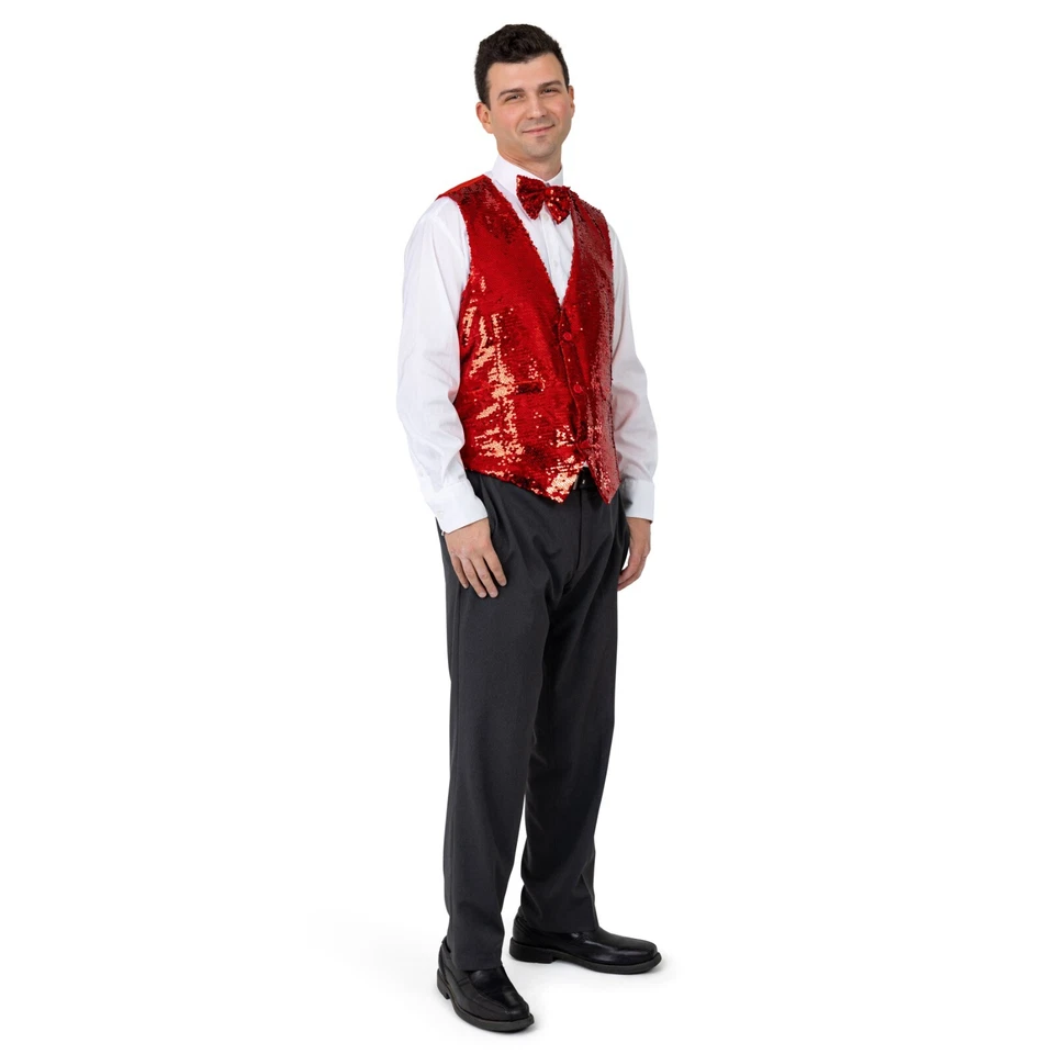 Dress Up America Sequin Vest with Bowtie - Sparkly Vest for Men - Image 1 of 1