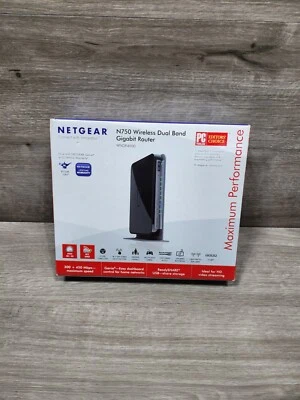 New Netgear N750 WNDR4000 Wireless Dual Band Gigabit Router 300-450 Mbps TESTED - Image 1 of 4