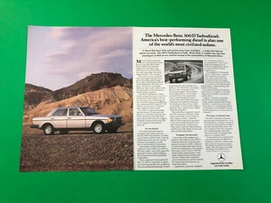 1982 MERCEDES BENZ 300 D ORIGINAL VINTAGE PRINT AD ADVERTISEMENT PRINTED 2 PAGE - Picture 1 of 1