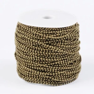 4 Metres Antique Bronze Tone Iron Ball Bead Chain Dog Tag Jewelery Making 2.4 mm - Picture 1 of 2
