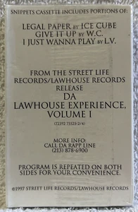 Da Lawhouse Experience Volume 1 CASSETTE SNIPPETS SINGLE BRAND NEW! SEALED! RARE - Picture 1 of 3