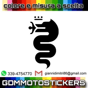 Adesivo PRESPAZIATO REPLICA logo ALFA ROMEO BISCIONEmisura e colore a scelta - Imagen 1 de 19