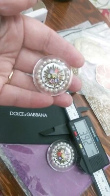 Vintage Dolce & Gabbana ( ONE) Button Huge  40 mm metal / white Italy - Image 1 of 4