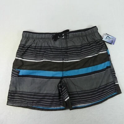 Kanu Surf Boardshorts Para Hombres 5X Negro Gris Rayas Incorporado Breve Traje de Baño 4453X Foto 1 de 4