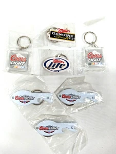 Coors Light Nascar Key Chain + Miller + Coors Bottle Opener/Keychain Lot Of 7 - Picture 1 of 5
