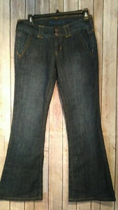 Decree Stretch Flare Flap Pocket Denim Jeans Women's Size 3 Waist 28" - Picture 1 of 8